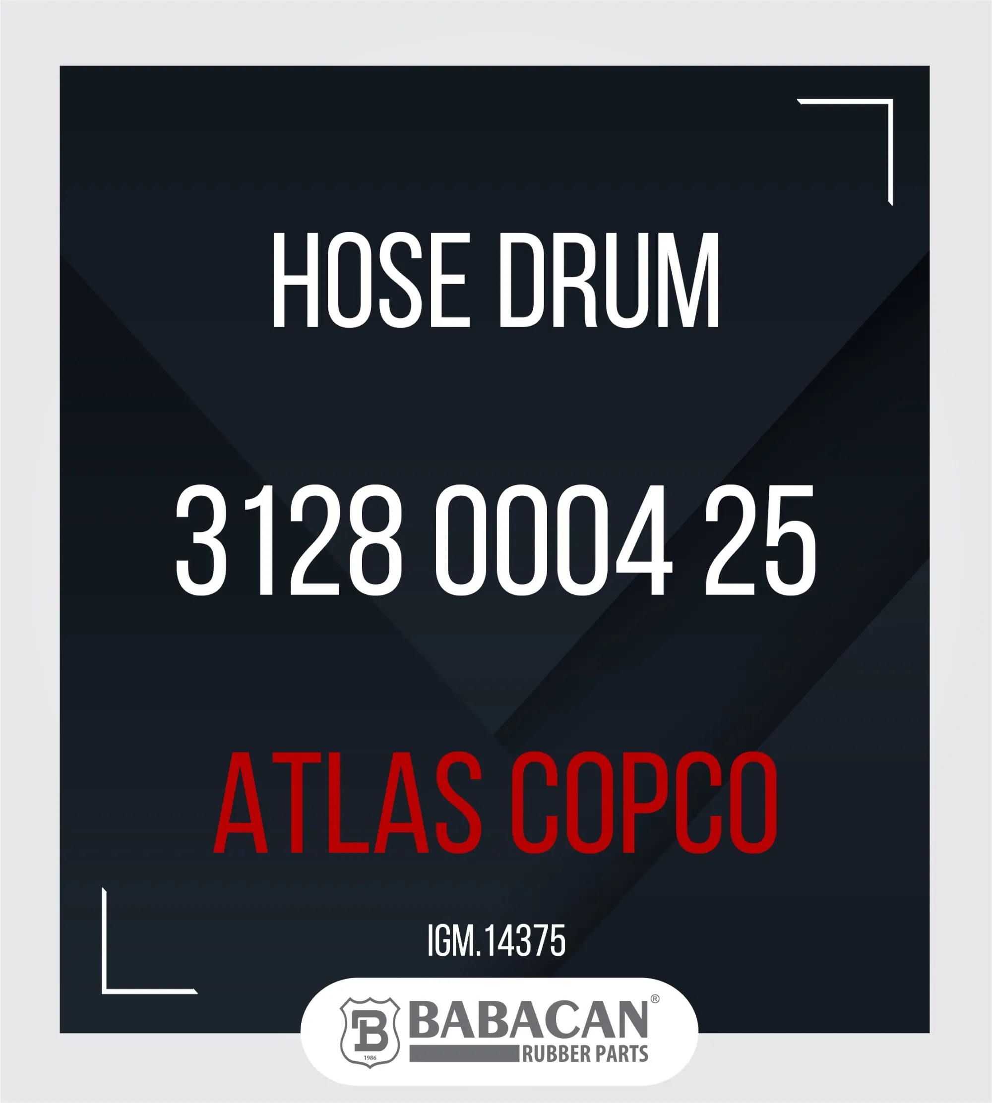 Atlas Copco Hose Reel - Hose Reels 3128000425 - 3128 0004 25 - 3128 0004 25